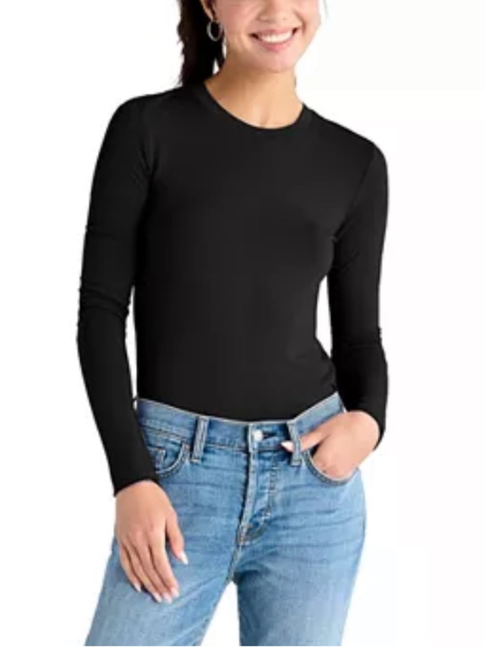 Splendid Long Sleeve Tee Black Large NWOT